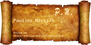 Paulisz Mirtill névjegykártya